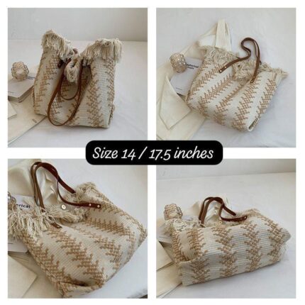 lmported Very Beautiful & Classy Jute Beach Tote Bag